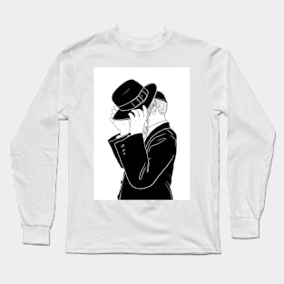 Jewish boy hiding his face Long Sleeve T-Shirt